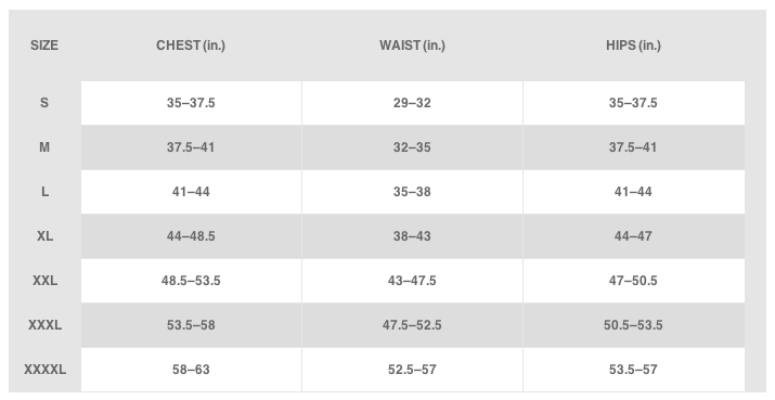 Mens Nike Shirts Size chart